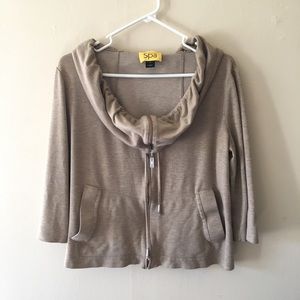 St. John Spa Funnel Zip Up sweater